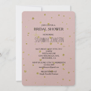 Invitation Parties scintillant Faux rose et or Confetti nupti