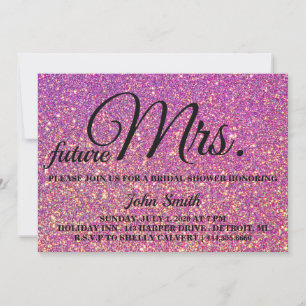 Invitation Parties scintillant Fête des mariées future Mme