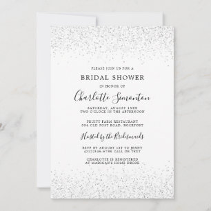 Invitation Parties scintillant Fête des mariées Silver White 