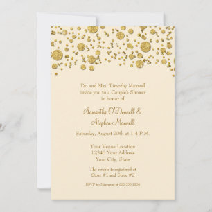 Invitation Parties scintillant Feuille d'or Confetti Dots Cou