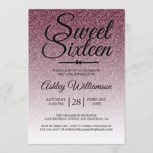 Invitation Parties scintillant flamboyante bordeaux Ombre Swe
