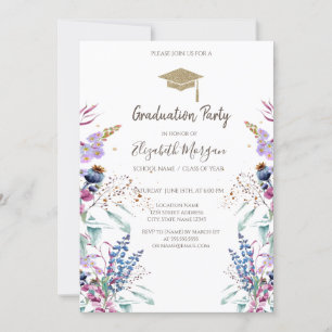 Invitation Parties scintillant fleur sauvage de prairie