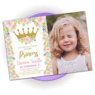 Invitation Parties scintillant Florale Couronne princesse Ann