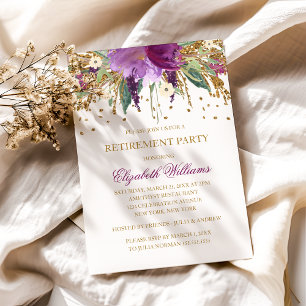 Invitation Parties scintillant florale Sparkling Amethyst Par