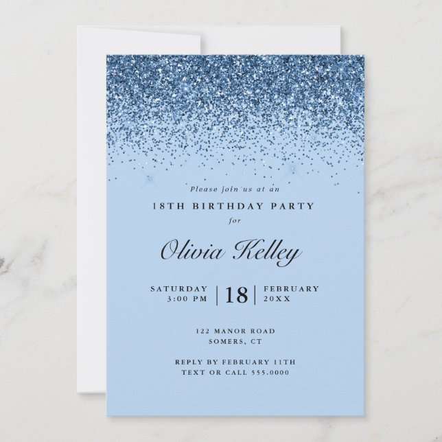 Invitation Parties scintillant frontière Anniversaire, Invita (Devant)