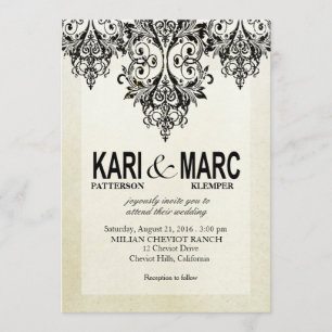 Invitation Parties scintillant Gatsby noir et blanc Mariage