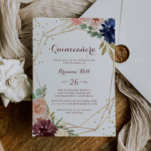 Invitation Parties scintillant géométrique en or rustique Qui