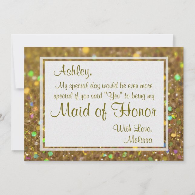 Invitation Parties scintillant Glam Serez-vous ma servante d' (Devant)