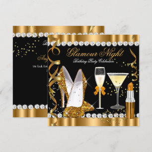 Invitation Parties scintillant Glamor Night Gold Black Silver
