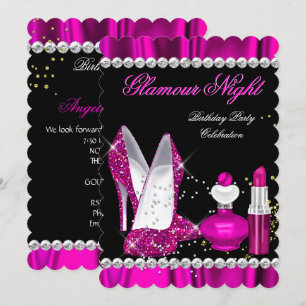 Invitation Parties scintillant Glamor Nuit Profond Rose Gold