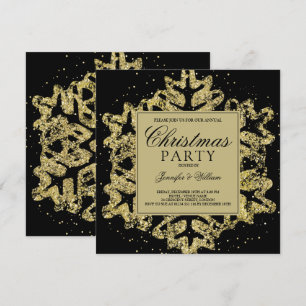 Invitation Parties scintillant Gold & Black Élégante Fête de 