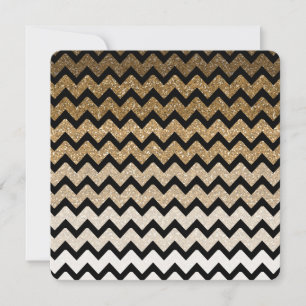 Invitation Parties scintillant Gold Faux Chevron Ombre Sweet