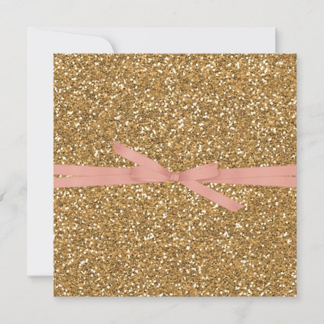 Invitation Parties scintillant Gold Glam Faux (Devant)