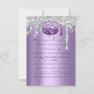 Invitation Parties scintillant Graduate de fête Silver Grey D