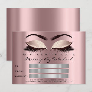 Invitation Parties scintillant Lashes Gold Mauve certificat d