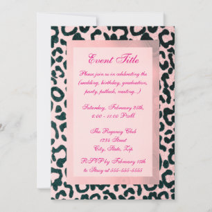 Invitation Parties scintillant léopard rose