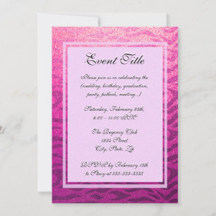 Invitation Parties scintillant Léopard Rose
