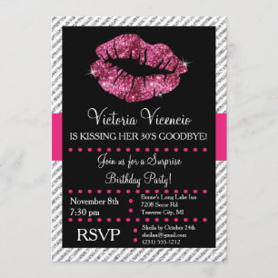 Invitation Parties scintillant Lips Embrasser un adulte Invit
