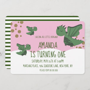 Invitation Parties scintillant Little Dragons et nuages Anniv