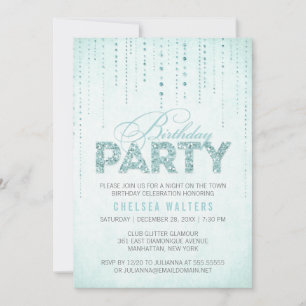 Invitation Parties scintillant Look Anniversaire Fête Invitat