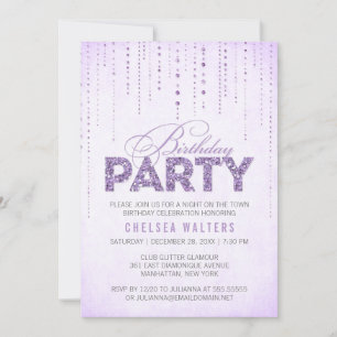 Invitation Parties scintillant Look Anniversaire Fête Invitat