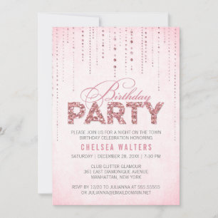 Invitation Parties scintillant Look Anniversaire Fête Invitat