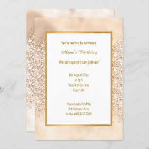 INVITATION PARTIES SCINTILLANT LUXE CHAMPAGNE ANNIVERSAIRE