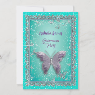 Invitation parties scintillant luxueuse chic et turquoise