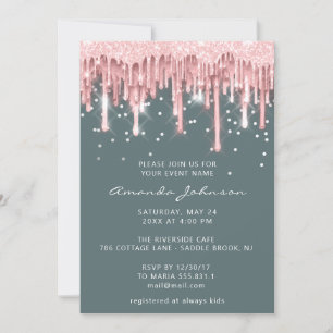 Invitation Parties scintillant  Mariage de marée douce 16 Ros