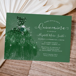 Invitation Parties scintillant Marine Bleu Floral Robe Argent