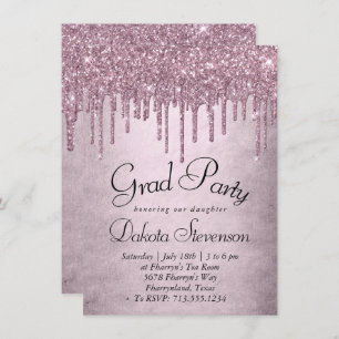Invitation Parties scintillant Mauve de dérive   Dusty Pink G