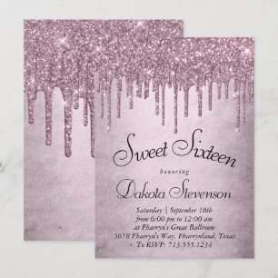 Invitation Parties scintillant Mauve de dérive   Dusty Sweet 