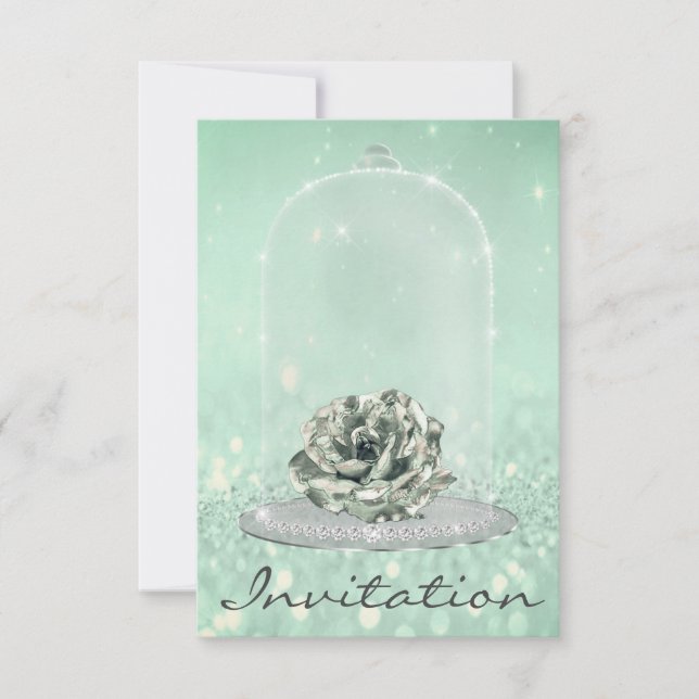 Invitation Parties scintillant Menthe verte Tiffany Diamond R (Devant)