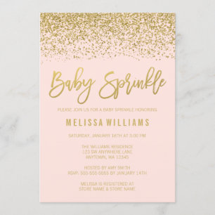 Invitation Parties scintillant moderne Blush Pink Gold Faux