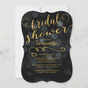 Invitation Parties scintillant moderne Bokeh Bridal Shower In