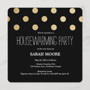 Invitation Parties scintillant moderne chic Gold Black Housec