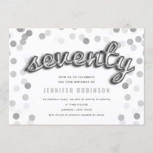 Invitation Parties scintillant moderne de ballons d'argent du