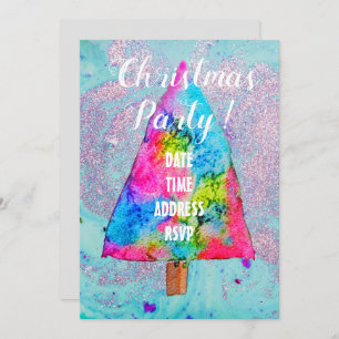 Invitation Parties scintillant moderne de couleurs funky sapi