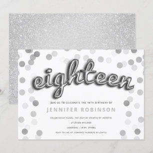Invitation Parties scintillant moderne des ballons d'argent 1