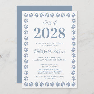 Invitation Parties scintillant moderne Dusty Blue Empreintes 
