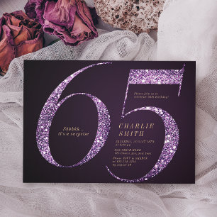 Invitation Parties scintillant moderne minimaliste violet 65e