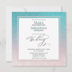 Invitation *~* Parties scintillant moderne Ombre Beach Mariag