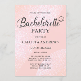 Invitation Parties scintillant moderne rose Fille Bachelorett