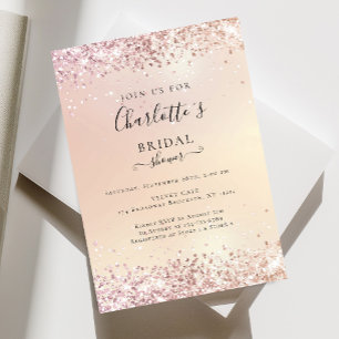Invitation Parties scintillant moderne rose (Imitat) Einladun