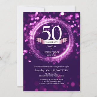 Invitation Parties scintillant Modifier Année Nom Mariage Ann