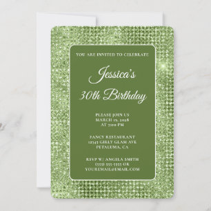 Invitation Parties scintillant Olive Disco 30e anniversaire