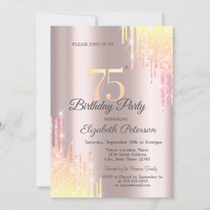 Invitation Parties scintillant Ombre - 75e anniversaire