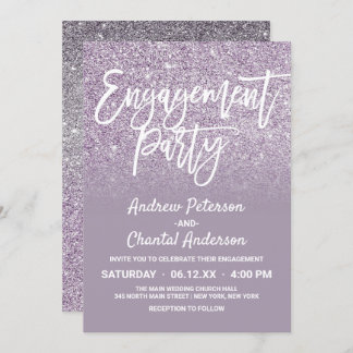 Invitation Parties scintillant Ombre de Dusty Purple Grey Fau