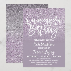 Invitation Parties scintillant Ombre Quinceañera