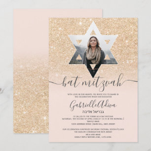 Invitation Parties scintillant or chic rose rose brillant Sta